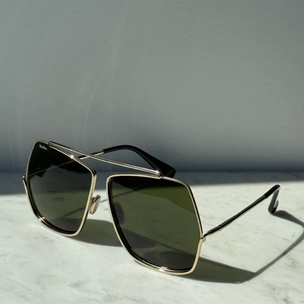 NWT Max Mara Oversized Sunglasses in Gold